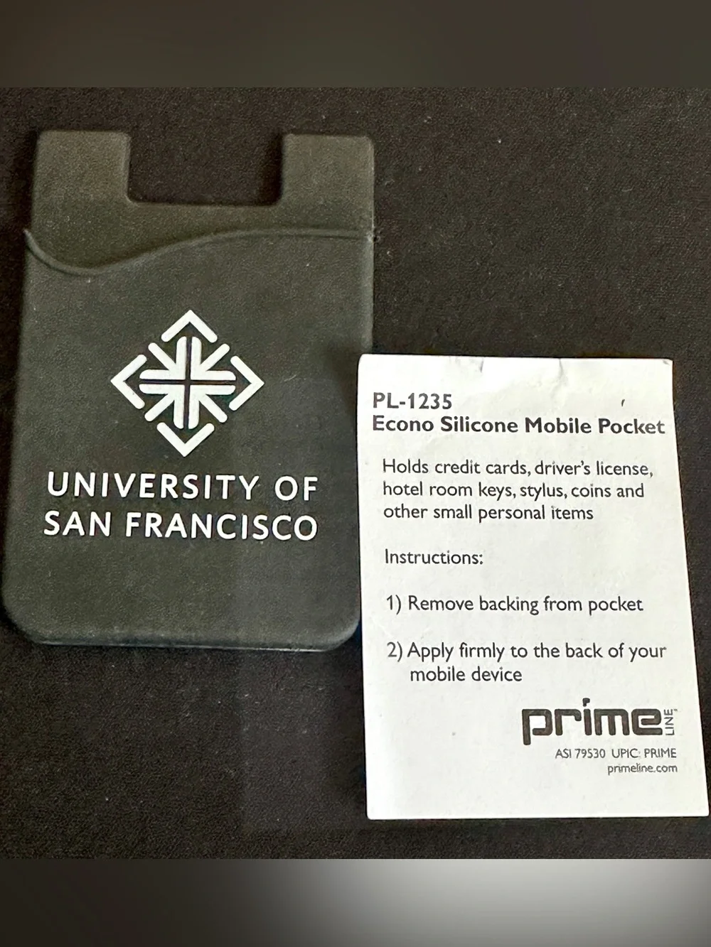 USF University of San Francisco Silicone Phone Wallet Stick On Card Holder - NEW